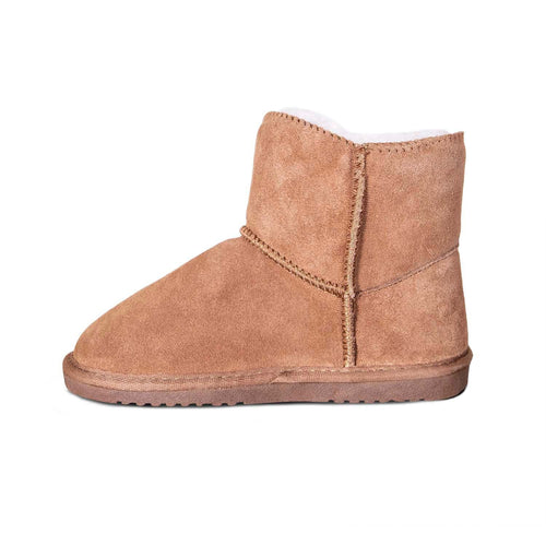 Kids' Sheepskin Pom Pom Boot - Chestnut