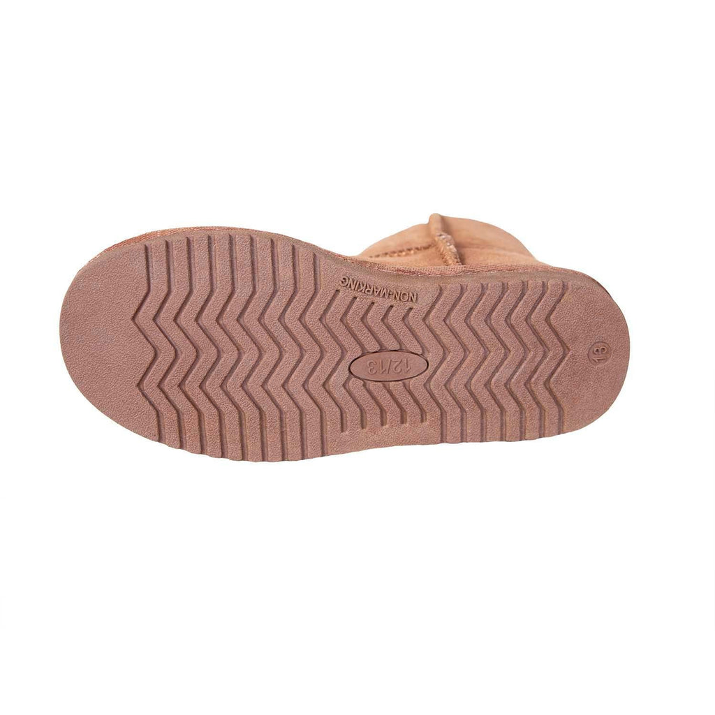 Kids' Sheepskin Pom Pom Boot - Chestnut